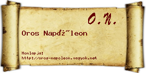 Oros Napóleon névjegykártya